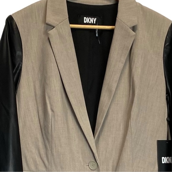 DKNY Mixed Media Tailored Jacket - Picture 5 of 14